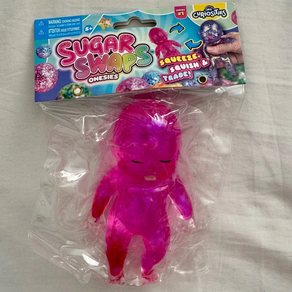 Orb Curiosities Sugar Swaps Bundle NEW Purple Bubble Cube & Pink Baby Squishy